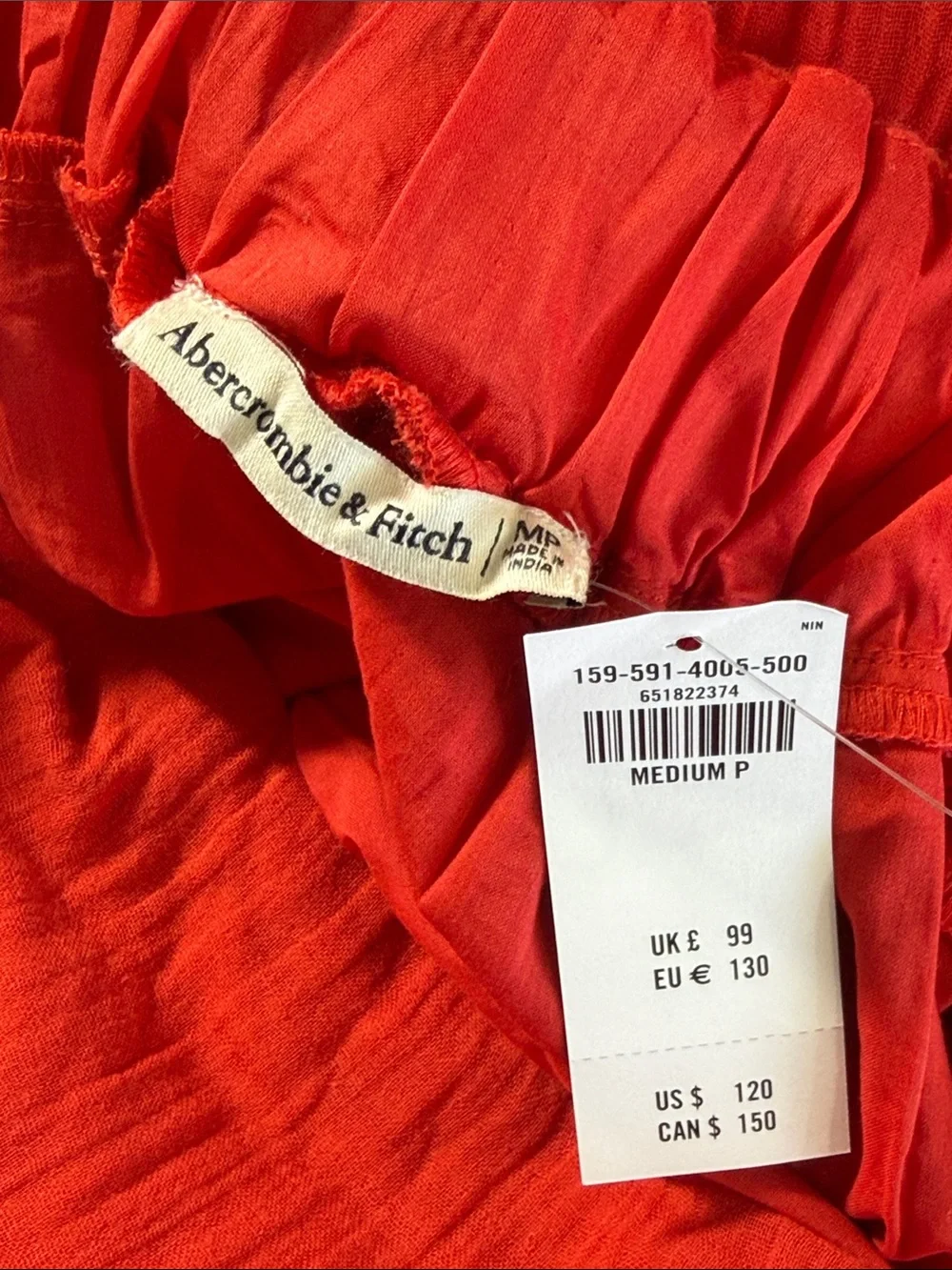 Abercrombie & Fitch Red Maxi Dress with Spaghetti Straps